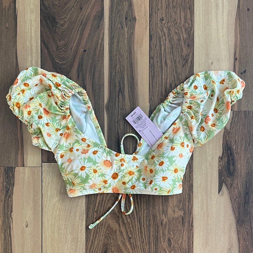 Wild Fable Floral Bikini Top - Green and Orange